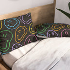 Colorful happy smiling face cartoon pattern Pillow Sham Gallery Image 2