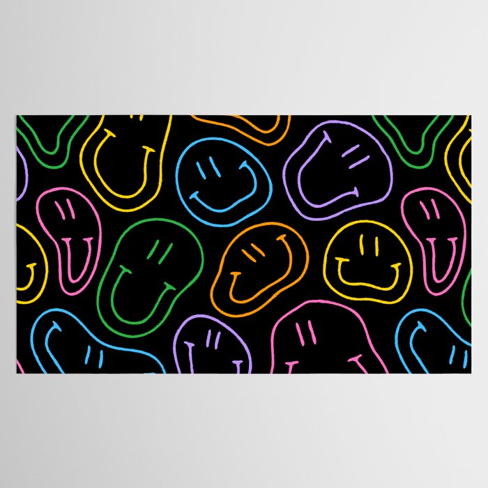 Colorful happy smiling face cartoon pattern Tablecloth Gallery Image 2