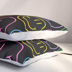 Colorful happy smiling face cartoon pattern Pillow Sham Gallery Image 3