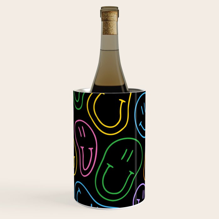 Colorful happy smiling face cartoon pattern Wine Chiller Gallery Image 2