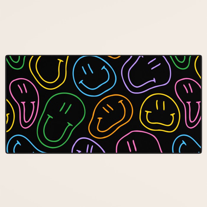 Colorful happy smiling face cartoon pattern Desk Mat Gallery Image 3