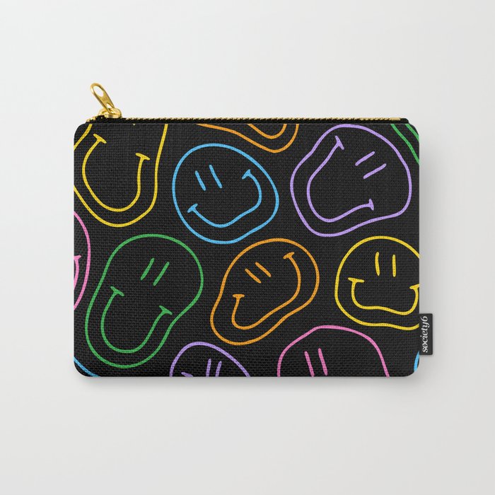 Colorful happy smiling face cartoon pattern Carry All Pouch Gallery Image 1