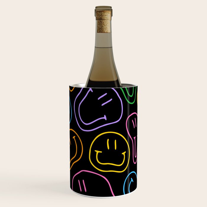 Colorful happy smiling face cartoon pattern Wine Chiller Gallery Image 3