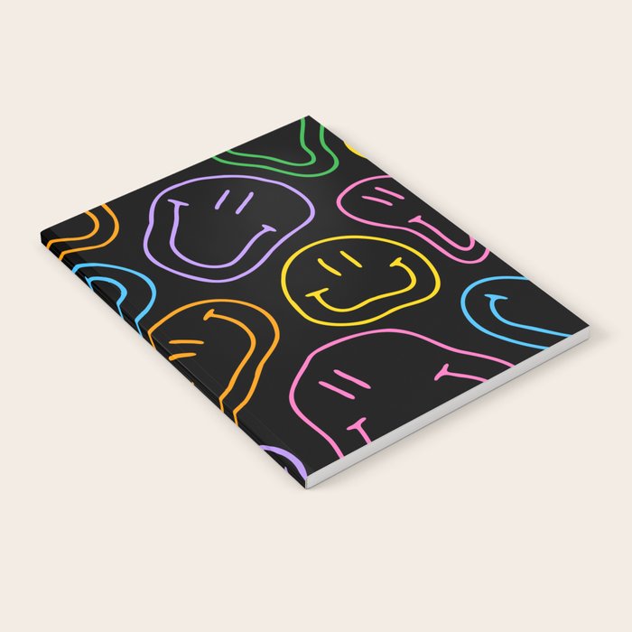 Colorful happy smiling face cartoon pattern Notebook Gallery Image 1