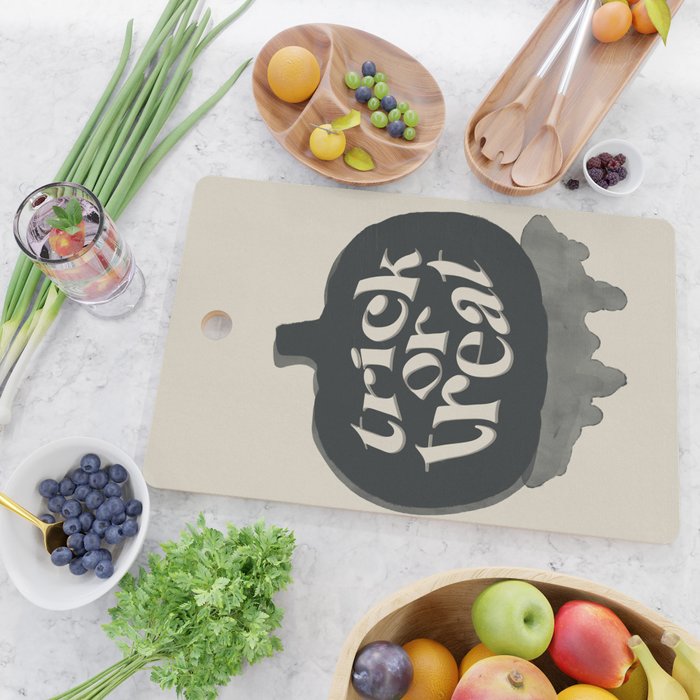 Jack-o-lantern Trick or Treat Halloween Print Cutting Board Gallery Image 2