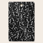 Yoga Skeleton Meditating Yogi Zen Poses Halloween Pattern Cutting Board Gallery Image 1