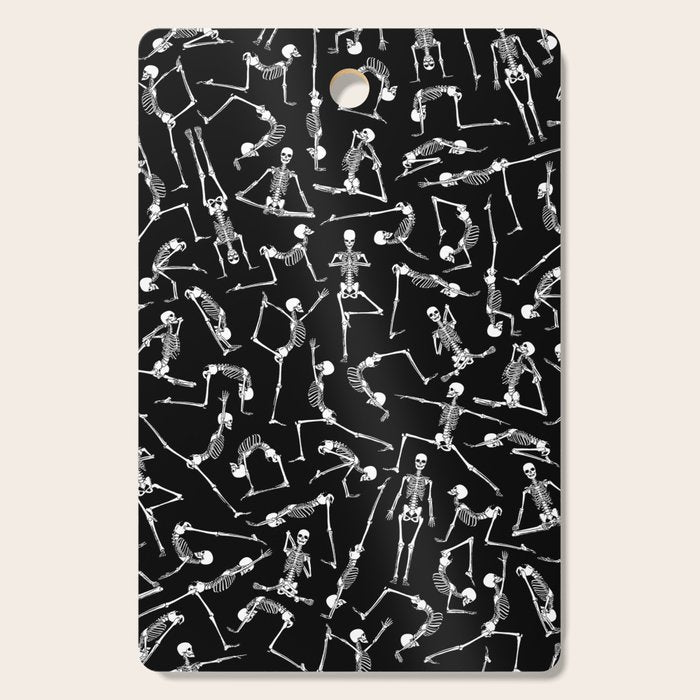 Yoga Skeleton Meditating Yogi Zen Poses Halloween Pattern Cutting Board Gallery Image 1