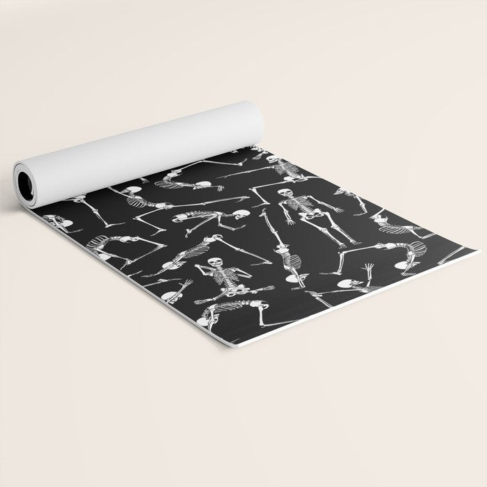 Yoga Skeleton Meditating Yogi Zen Poses Halloween Pattern Yoga Mat Gallery Image 2