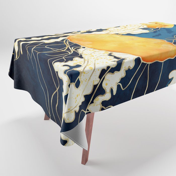 Yellow Metallic Jellyfish Tablecloth Gallery Image 1