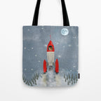 fox goes to the moon Tote Bag Gallery Image 1