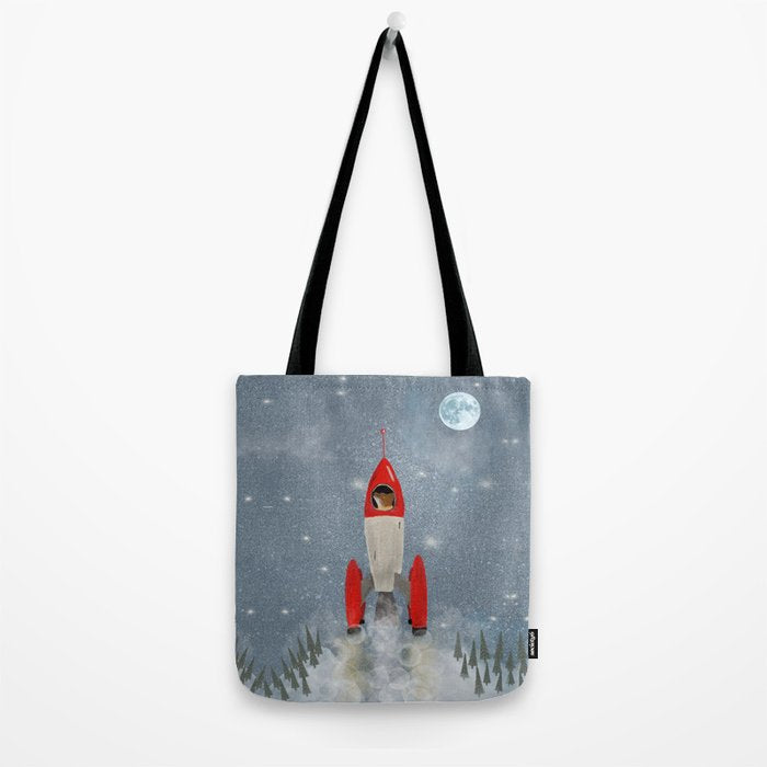 fox goes to the moon Tote Bag Gallery Image 2