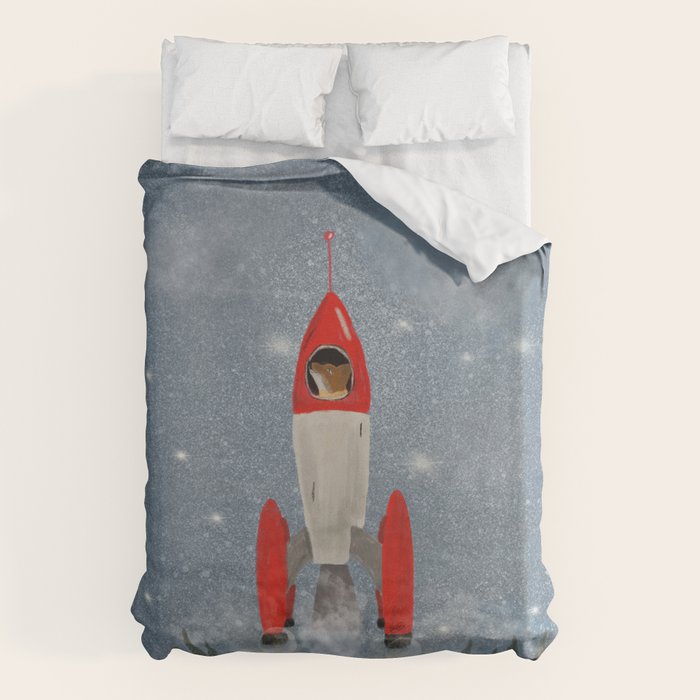 fox goes to the moon Duvet Cover Gallery Image 6