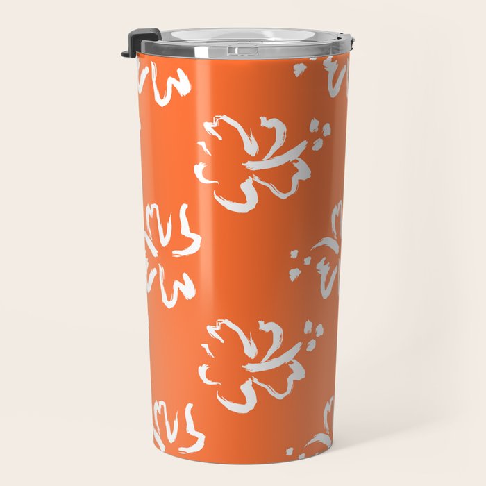 Tropical summer flower pattern art Travel Mug Gallery Image 3