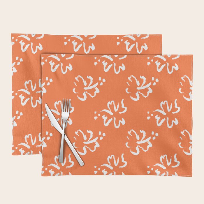 Tropical summer flower pattern art Placemat Gallery Image 1
