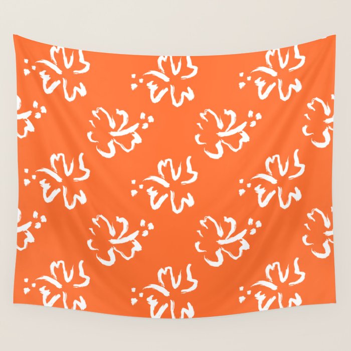 Tropical summer flower pattern art Wall Tapestry Gallery Image 4