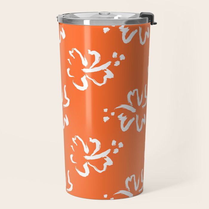Tropical summer flower pattern art Travel Mug Gallery Image 2