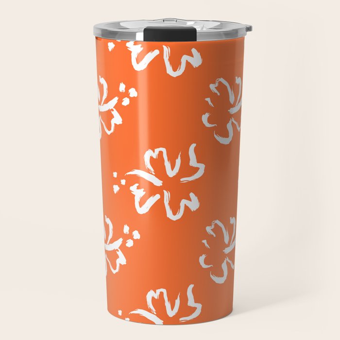 Tropical summer flower pattern art Travel Mug Gallery Image 1