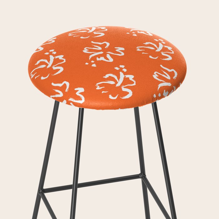 Tropical summer flower pattern art Stool Gallery Image 2