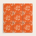 Tropical summer flower pattern art Wood Wall Art Gallery Image 1