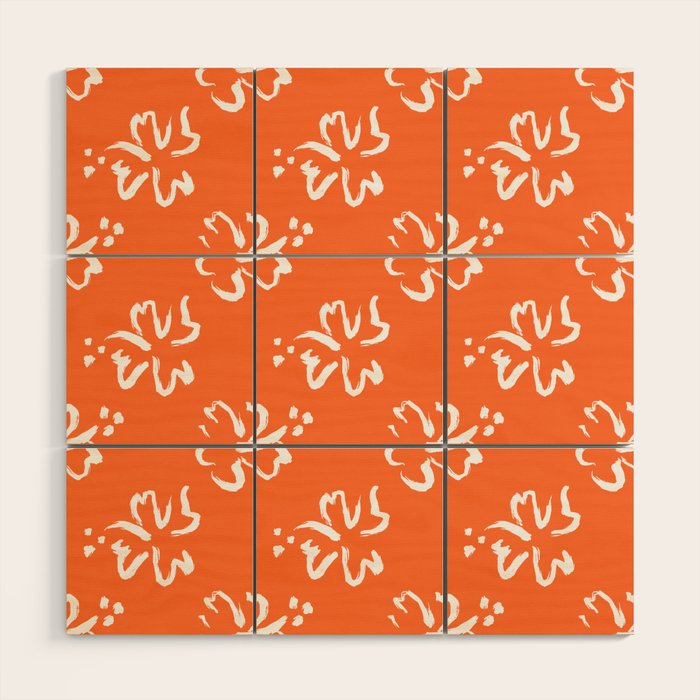 Tropical summer flower pattern art Wood Wall Art Gallery Image 1