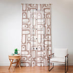 Midcentury Modern Piquet Inspired by PANTONE 17 1230 Color of the Year Mocha Mousse Window Curtain Gallery Image 16