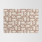 Midcentury Modern Piquet Inspired by PANTONE 17 1230 Color of the Year Mocha Mousse Rug Gallery Image 2