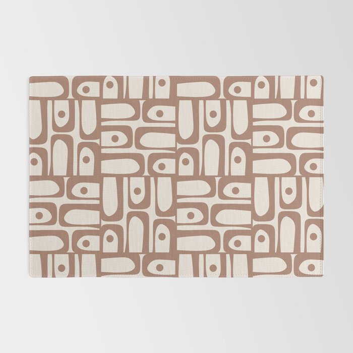 Midcentury Modern Piquet Inspired by PANTONE 17 1230 Color of the Year Mocha Mousse Rug Gallery Image 2