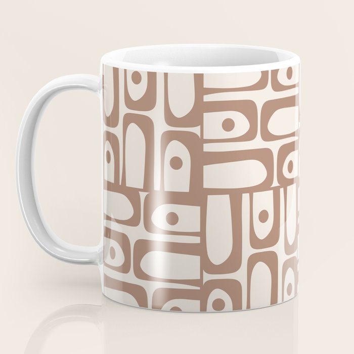 Midcentury Modern Piquet Inspired by PANTONE 17 1230 Color of the Year Mocha Mousse Coffee Mug Gallery Image 3