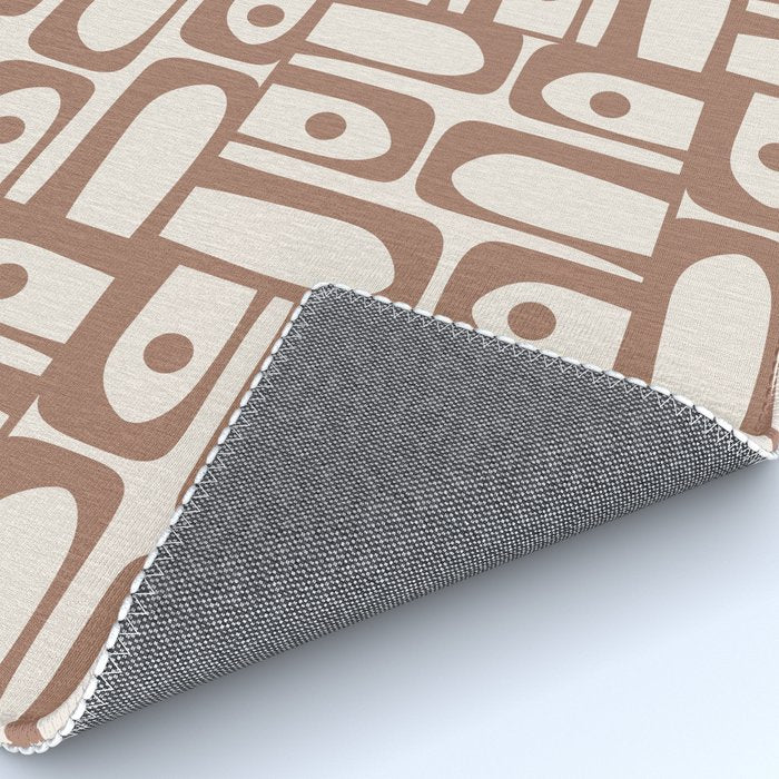 Midcentury Modern Piquet Inspired by PANTONE 17 1230 Color of the Year Mocha Mousse Rug Gallery Image 4