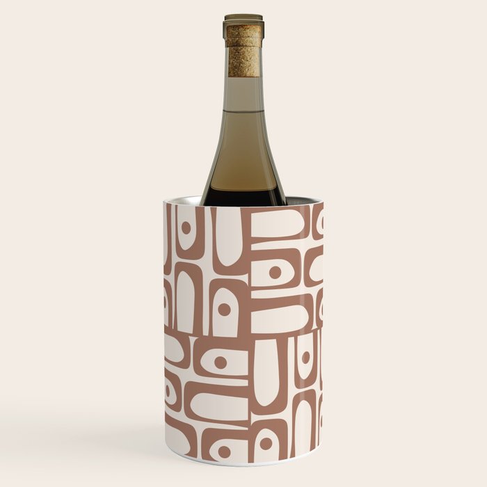 Midcentury Modern Piquet Inspired by PANTONE 17 1230 Color of the Year Mocha Mousse Wine Chiller Gallery Image 2