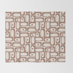 Midcentury Modern Piquet Inspired by PANTONE 17 1230 Color of the Year Mocha Mousse Throw Blanket Gallery Image 2