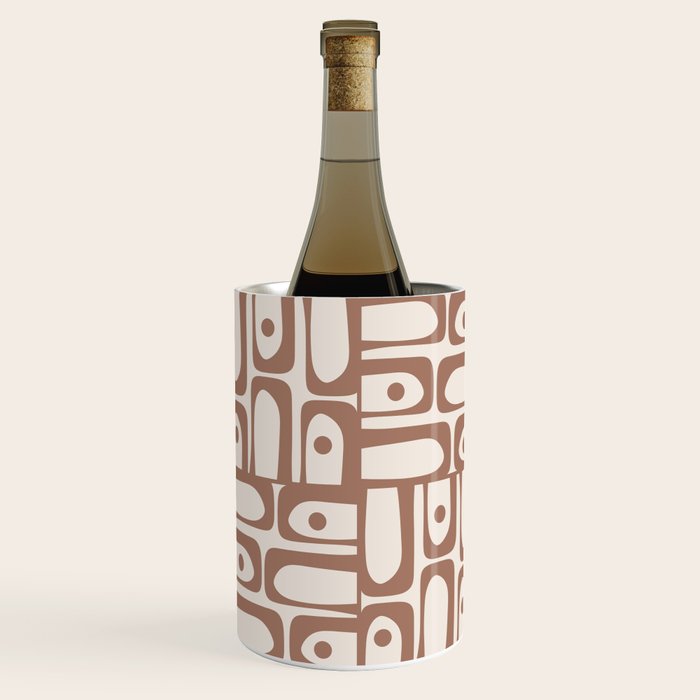 Midcentury Modern Piquet Inspired by PANTONE 17 1230 Color of the Year Mocha Mousse Wine Chiller Gallery Image 3