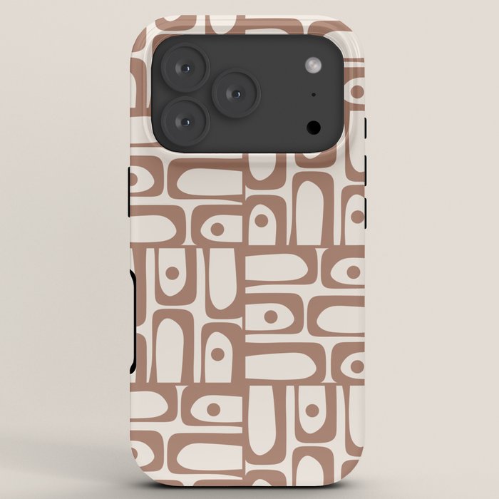 Midcentury Modern Piquet Inspired by PANTONE 17 1230 Color of the Year Mocha Mousse iPhone Case Gallery Image 7