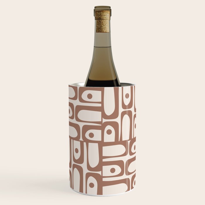 Midcentury Modern Piquet Inspired by PANTONE 17 1230 Color of the Year Mocha Mousse Wine Chiller Gallery Image 1