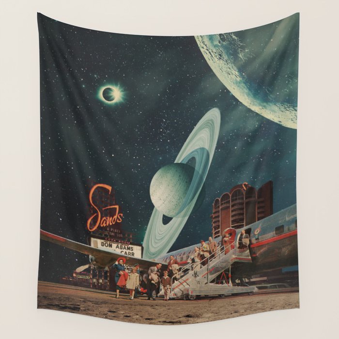 a Postcard from year 2348 Wall Tapestry Gallery Image 1