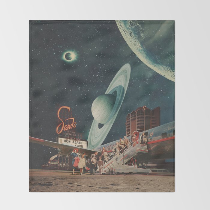 a Postcard from year 2348 Throw Blanket Gallery Image 2