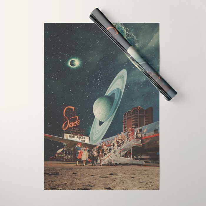 a Postcard from year 2348 Wrapping Paper Gallery Image 1