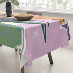 Woman wearing yellow pajamas Tablecloth Gallery Image 3