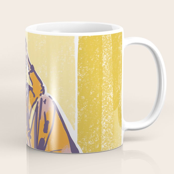 Woman wearing yellow pajamas Coffee Mug Gallery Image 1