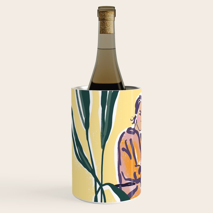 Woman wearing yellow pajamas Wine Chiller Gallery Image 2