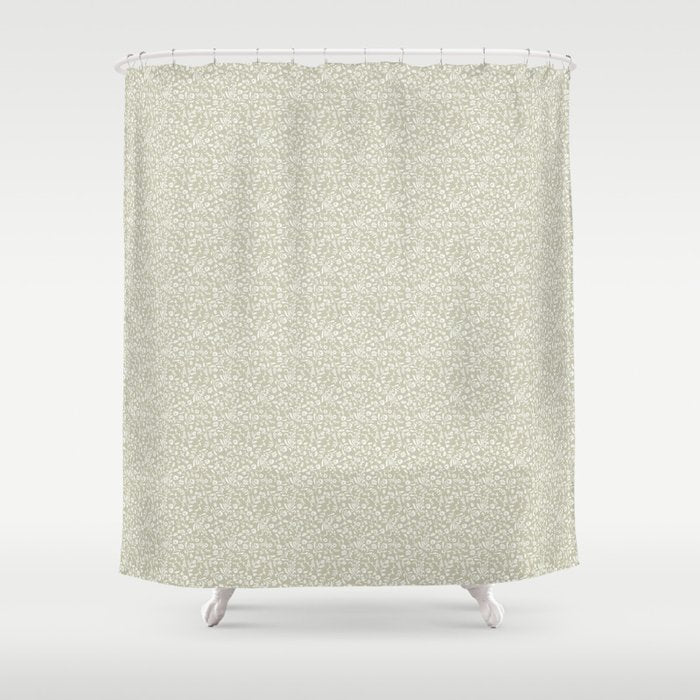 Ditsy Toile Floral - Sage Shower Curtain Gallery Image 1