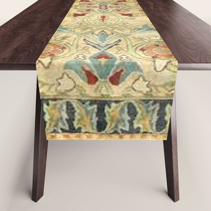 William Morris Antique Redcar Persian Floral Table Runner Gallery Image 1