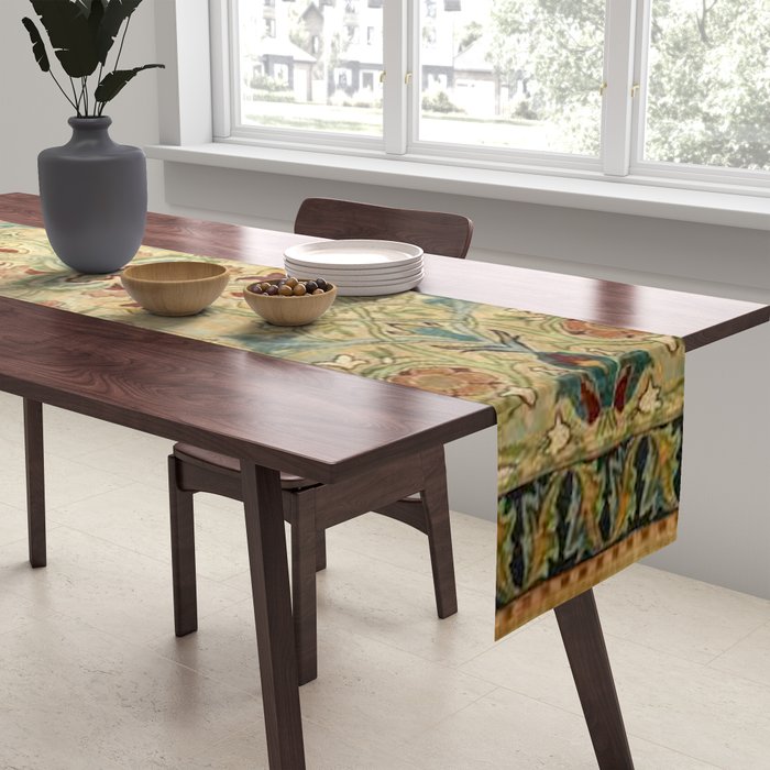 William Morris Antique Redcar Persian Floral Table Runner Gallery Image 2