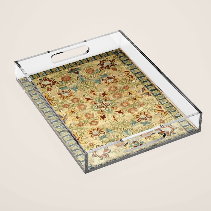 William Morris Antique Redcar Persian Floral Acrylic Tray Gallery Image 1