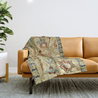 William Morris Antique Redcar Persian Floral Throw Blanket Gallery Image 1