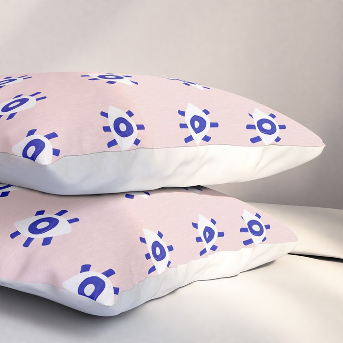 Evil Eye Dots - Navy & Blush Palette Pillow Sham Gallery Image 3