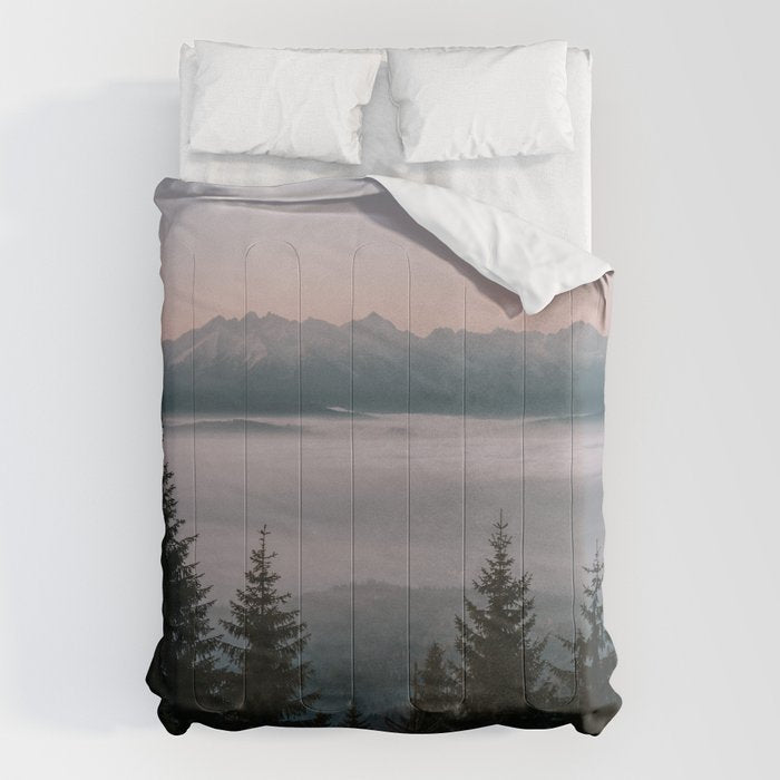 Faraway Mountains - Landscape and Nature Photography Comforter Gallery Image 1