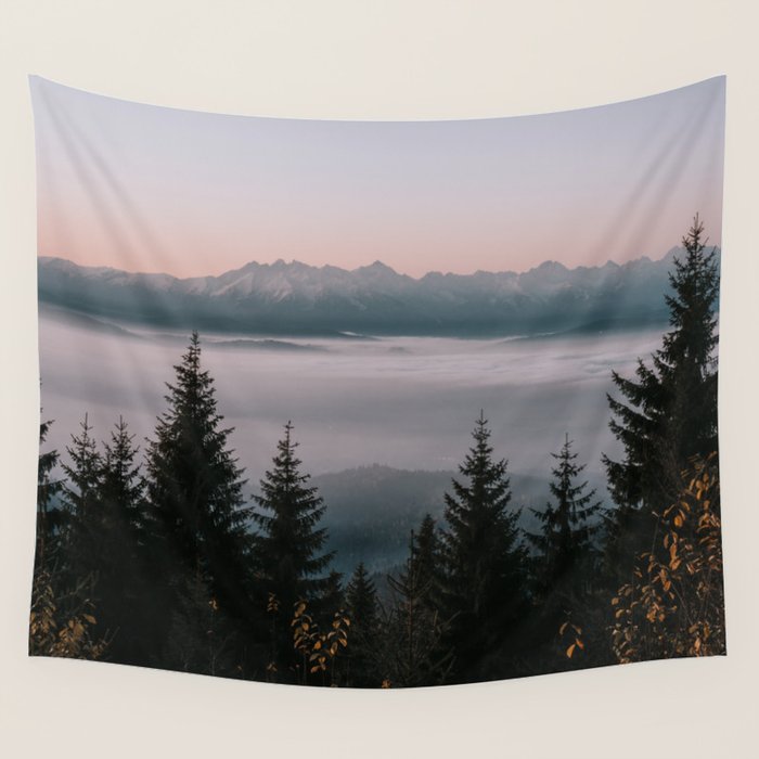 Faraway Mountains - Landscape and Nature Photography Wall Tapestry Gallery Image 4