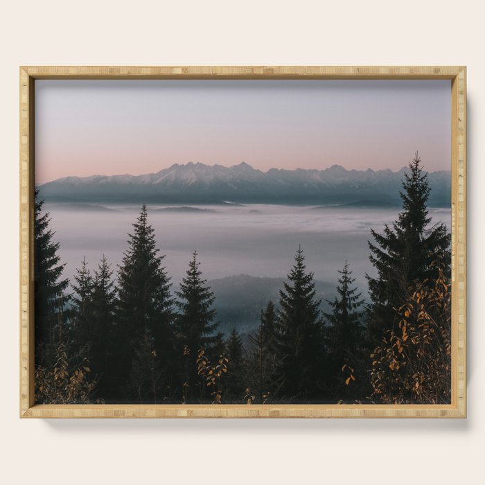 Faraway Mountains - Landscape and Nature Photography Serving Tray Gallery Image 1