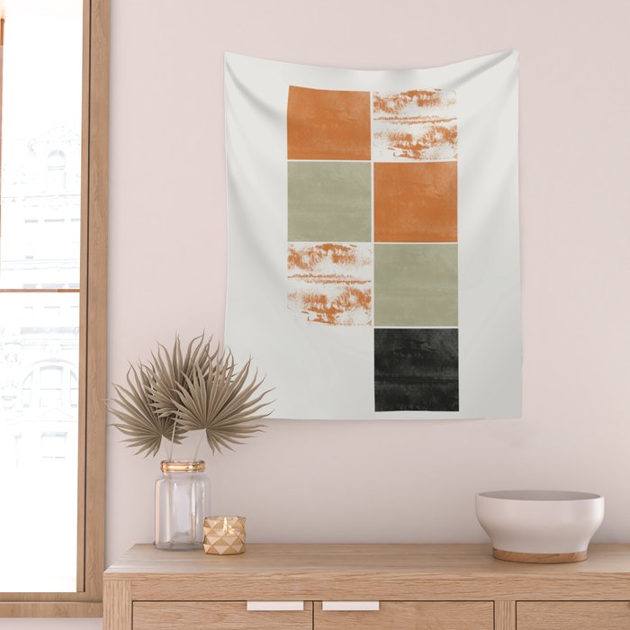 Modern Geometric Pattern Wall Tapestry Gallery Image 2
